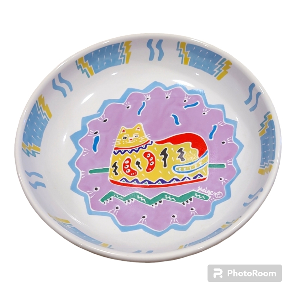 Chaleur Cat Pasta Soup Serving Bowl Judith Geiger Multicolor
